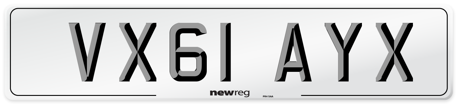 VX61 AYX Number Plate from New Reg